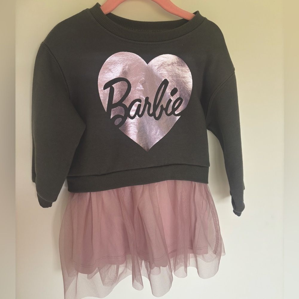 ZARA toddler 18-24 months BARBIE sweatshirt tutu dress brand new